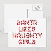 Santa Likes Naughty Girls Feiertagspostkarte (Vorne/Hinten)