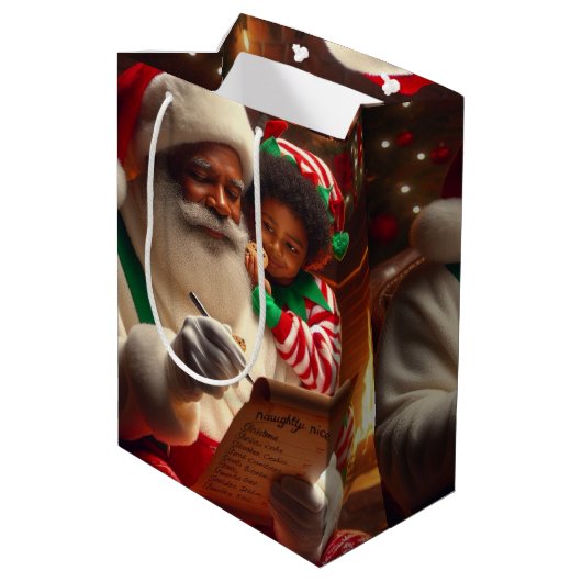 Santa List Mittlere Geschenktüte (Rückseite Schrägansicht)