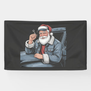 Santa-LKW-Rigging Lustiger LKW-Fahrer Weihnachten Banner