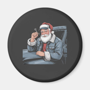 Santa-LKW-Rigging Lustiger LKW-Fahrer Weihnachten Magnet