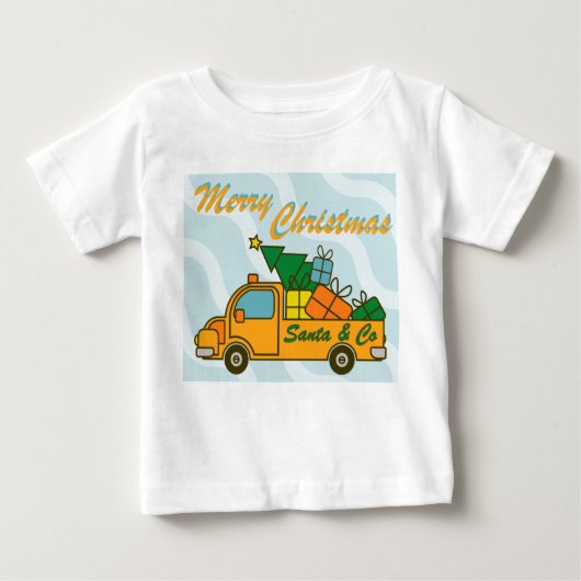 Santa LKW Seitenansicht Frohe Weihnachten Baby T-shirt (Vorderseite)