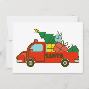 Santa LKW Seitenansicht Frohe Weihnachten Einladung