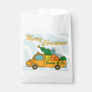 Santa LKW Seitenansicht Frohe Weihnachten Geschenktütchen