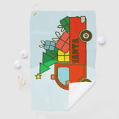 Santa LKW Seitenansicht Frohe Weihnachten Golfhandtuch (Insitu)