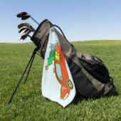 Santa LKW Seitenansicht Frohe Weihnachten Golfhandtuch (Gras)