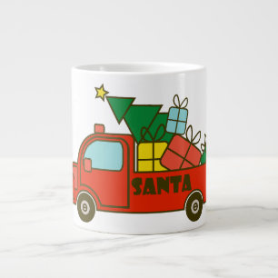 Santa LKW Seitenansicht Frohe Weihnachten Jumbo-Tasse