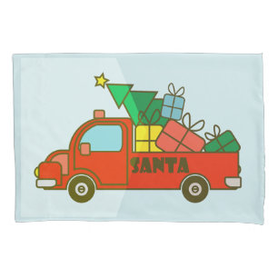Santa LKW Seitenansicht Frohe Weihnachten Kissenbezug