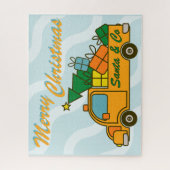 Santa LKW Seitenansicht Frohe Weihnachten Puzzle (Vertikal)