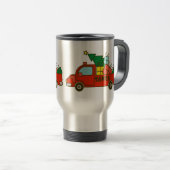 Santa LKW Seitenansicht Frohe Weihnachten Reisebecher (VorderseiteRechts)