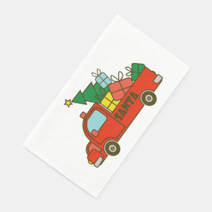 Santa LKW Seitenansicht Frohe Weihnachten Serviette