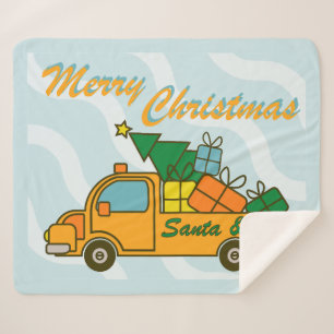 Santa LKW Seitenansicht Frohe Weihnachten Sherpadecke