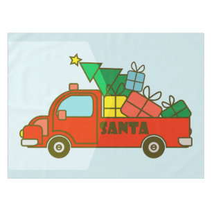 Santa LKW Seitenansicht Frohe Weihnachten Tischdecke