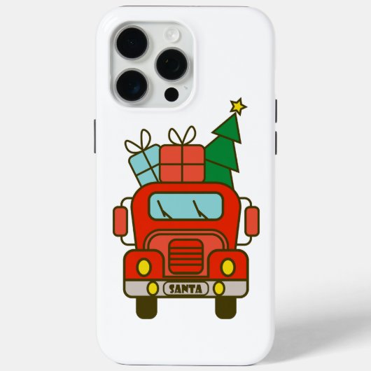 Santa LKW Vorderansicht Frohe Weihnachten Case-Mate iPhone Hülle (Rückseite)