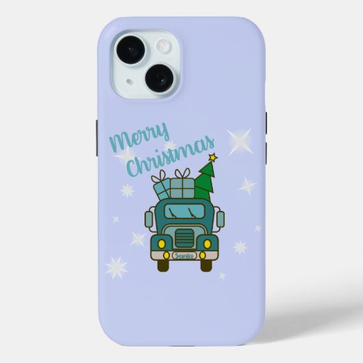 Santa LKW Vorderansicht Frohe Weihnachten Case-Mate iPhone Hülle (Rückseite)