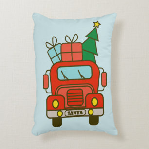 Santa LKW Vorderansicht Frohe Weihnachten Dekokissen