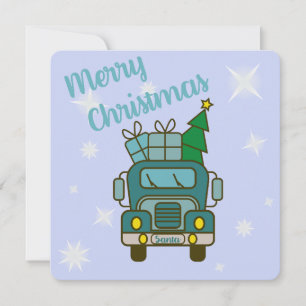 Santa LKW Vorderansicht Frohe Weihnachten Einladung