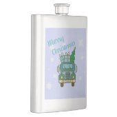 Santa LKW Vorderansicht Frohe Weihnachten Flachmann (Rechts)