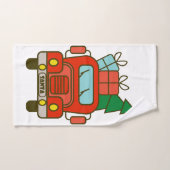 Santa LKW Vorderansicht Frohe Weihnachten Handtuch (Handtuch)