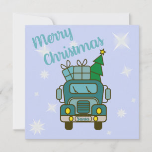 Santa LKW Vorderansicht Frohe Weihnachten Karte