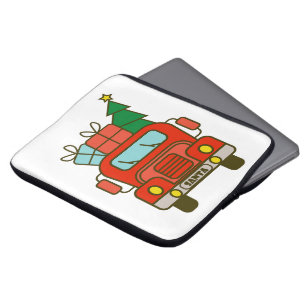 Santa LKW Vorderansicht Frohe Weihnachten Laptopschutzhülle