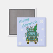 Santa LKW Vorderansicht Frohe Weihnachten Magnet (Vorderseite/Rückseite)