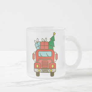 Santa LKW Vorderansicht Frohe Weihnachten Mattglastasse