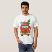 Santa LKW Vorderansicht Frohe Weihnachten T-Shirt (Vorne ganz)