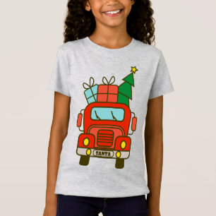 Santa LKW Vorderansicht Frohe Weihnachten T-Shirt