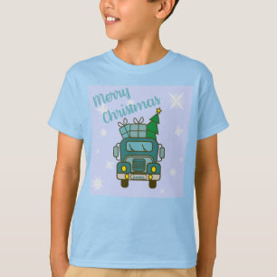 Santa LKW Vorderansicht Frohe Weihnachten T-Shirt