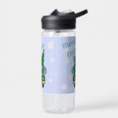 Santa LKW Vorderansicht Frohe Weihnachten Trinkflasche (Links)