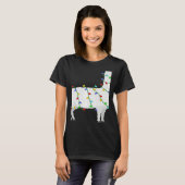 Santa Llama Christmas Lights Llama Xmas T-Shirt (Vorne ganz)