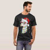 Santa Llama Face Christmas Colorful Lights Matchin T-Shirt (Vorne ganz)