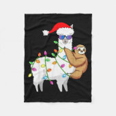 Santa Llama Xmas Funny Llama Sloth Christmas Fleecedecke (Vorderseite)
