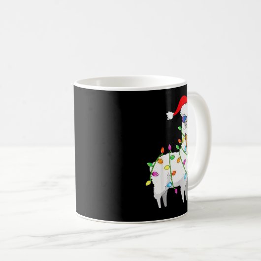 Santa Llama Xmas Funny Llama Sloth Christmas Kaffeetasse (VorderseiteRechts)