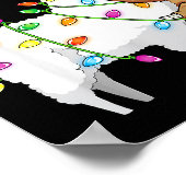 Santa Llama Xmas Funny Llama Sloth Christmas  Poster (Ecke)