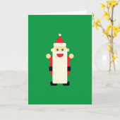 Santa Long Beard Cartoon Spaß Niedlich Weihnachten Karte (Gelbe Blume)