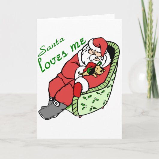 SANTA LOVES FEIERTAGSKARTE (Vorderseite)