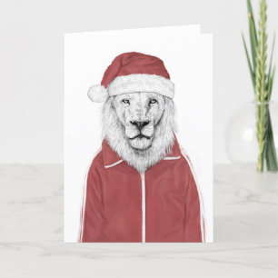 Santa Löwe Feiertagskarte