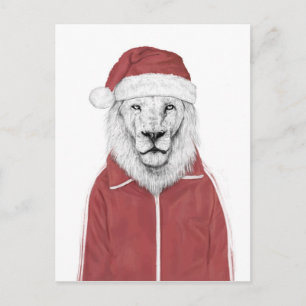 Santa Löwe Feiertagspostkarte