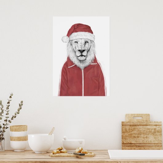 Santa Löwe Poster (Küche)