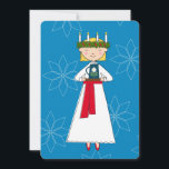Santa Lucia Schwedische Weihnachtskarte Feiertagskarte<br><div class="desc">Eine süße Santa Lucia gezeichnet in einem Retro-inspiriert Stil trägt ein Tablett mit Kaffee,  während sie das Licht in den kurzen Wintertagen bringt - feiern Sie alles,  was skandinavisch,  wie Sie jemanden wünschen Liebe und Kaffee mit dieser niedlichen Karte!</div>