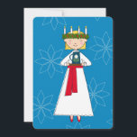 Santa Lucia Schwedische Weihnachtskarte Feiertagskarte<br><div class="desc">Eine süße Santa Lucia gezeichnet in einem Retro-inspiriert Stil trägt ein Tablett mit Kaffee,  während sie das Licht in den kurzen Wintertagen bringt - feiern Sie alles,  was skandinavisch,  wie Sie jemanden wünschen Liebe und Kaffee mit dieser niedlichen Karte!</div>
