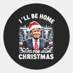 Santa Lustige Weihnachten Pyjama Ich werde zu Weih Runder Aufkleber