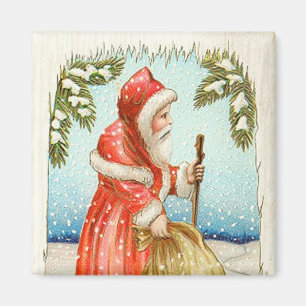 Santa Maaking Lieferungen Vintag Magnet