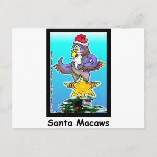 Santa Macaws Lustige Weihnachtsgeschenke & T-Shirt Feiertagspostkarte