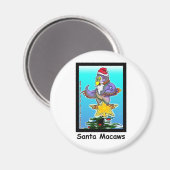 Santa Macaws Weihnachtsgeschenke & T-Shirts Magnet (Vorderseite/Rückseite)