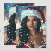 Santa Mädchen - Ho Ho Ho - Weihnachten (Vorne/Hinten)