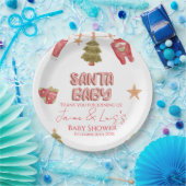 Santa Mädchen Junge Feiertag Baby Shower   Pappteller (Party)