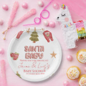 Santa Mädchen Junge Feiertag Baby Shower   Pappteller (Party)