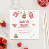 Santa Mädchen Junge Feiertag Baby Shower   Serviette (Beispiel)